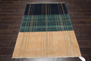 4'2" x 5'7" Hand Knotted 100% Wool Modern Peshawar Designer Oriental Area Rug Beige