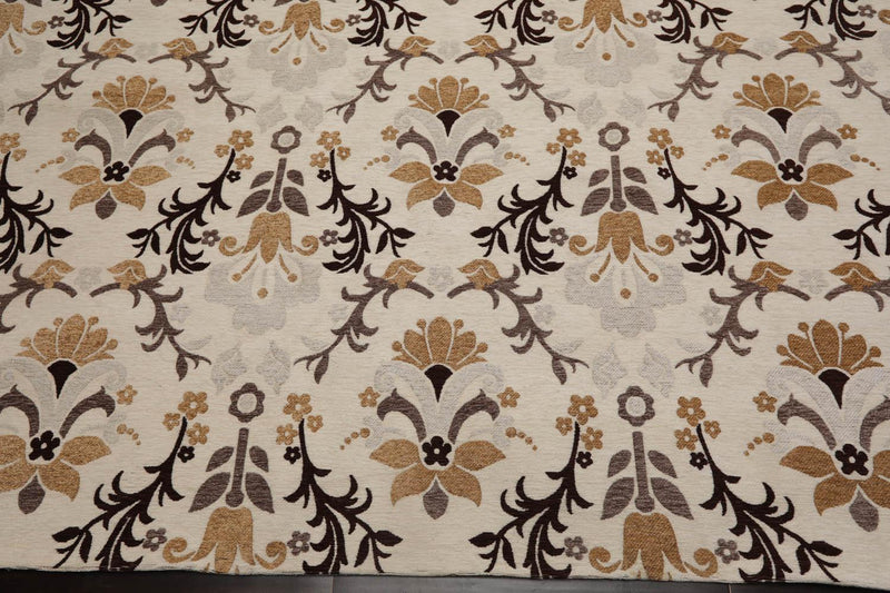 7'9” x 9'9" Transitional Floral Oriental Area Rug Beige, Brown