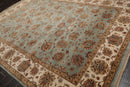 8'6" x 11'6" Hand Knotted 100% Wool Agra 200 KPSI Oriental Area Rug Aqua