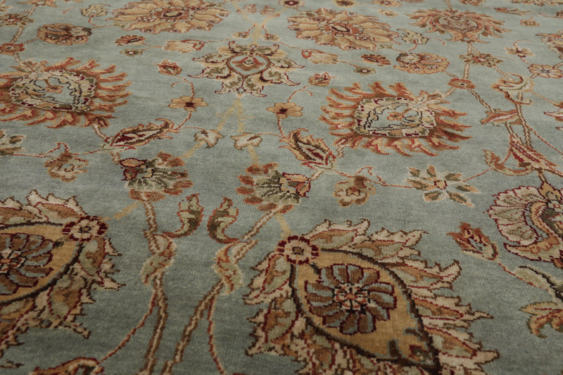 8'6" x 11'6" Hand Knotted 100% Wool Agra 200 KPSI Oriental Area Rug Aqua