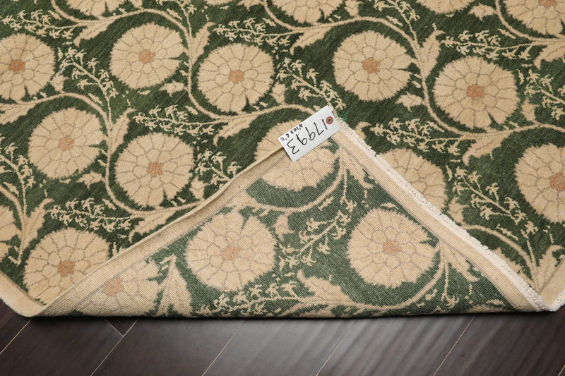 4' 10''x6' 11'' Hand Knotted Tibetan 100% Wool Michaelian & Kohlberg Transitional Oriental Area Rug Green, Beige Color