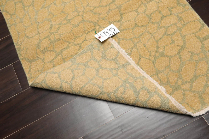 2' 7''x3' 6''Hand Knotted Tibetan 100% Wool Michaelian & Kohlberg Transitional  Oriental Area Rug Gold,Mint Color