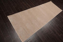3'6" x 9'11” Runner Hand Knotted Wool & Viscose Tibetan Area Rug Beige