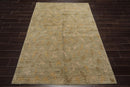 5' 1''x7' 2'' Hand Knotted Tibetan 100% Wool Michaelian & Kohlberg Transitional  Oriental Area Rug Moss,Beige Color