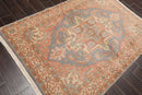 4x6 Slate, Salmon Hand Knotted Persian 100% Wool Heriz Traditional 150 KPSI Oriental Area Rug