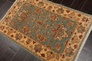 2'6" x 3'10" Hand Knotted 100% Wool Chobi Peshawar Traditional Area Rug Aqua