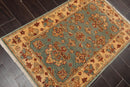 2'6" x 3'10" Hand Knotted 100% Wool Chobi Peshawar Traditional Area Rug Aqua