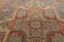4x6 Slate, Salmon Hand Knotted Persian 100% Wool Heriz Traditional 150 KPSI Oriental Area Rug