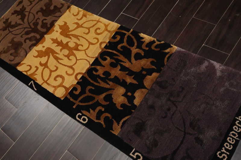 2'2” x 6'1" Runner Hand Knotted Wool & Silk Tibetan Area Rug Multi color