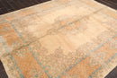 8' x 10' Hand Knotted Super Fine 250 KPSI Wool Oriental Area Rug Beige vintage
