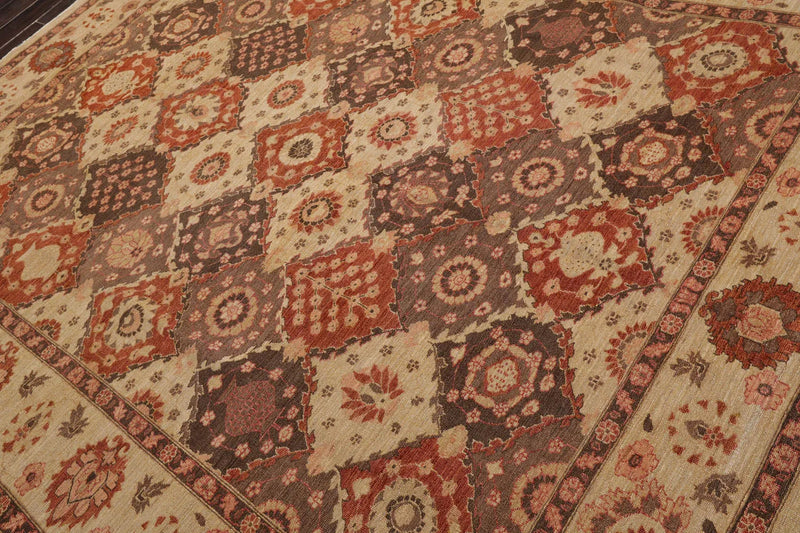 8' 1''x10' 2'' Hand Knotted 100% Wool Peshawar Traditional Oriental Area Rug Tan, Brown Color