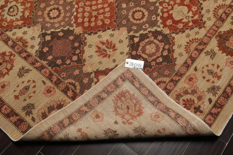 8' 1''x10' 2'' Hand Knotted 100% Wool Peshawar Traditional Oriental Area Rug Tan, Brown Color