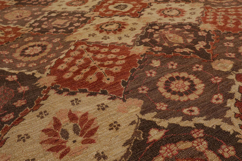 8' 1''x10' 2'' Hand Knotted 100% Wool Peshawar Traditional Oriental Area Rug Tan, Brown Color