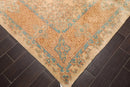 8' x 10' Hand Knotted Super Fine 250 KPSI Wool Oriental Area Rug Beige vintage