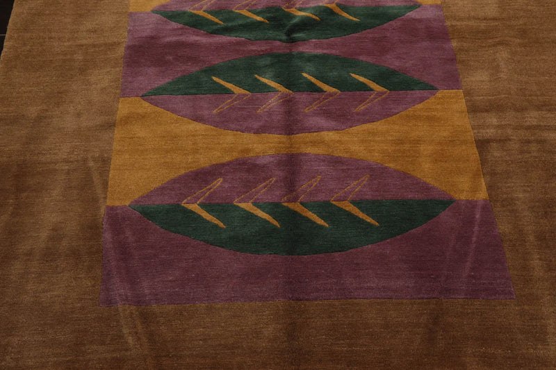 5' 2''x7'Hand Knotted Tibetan 100% Wool Michaelian & Kohlberg Traditional Oriental Area Rug Lavander, Gold Color