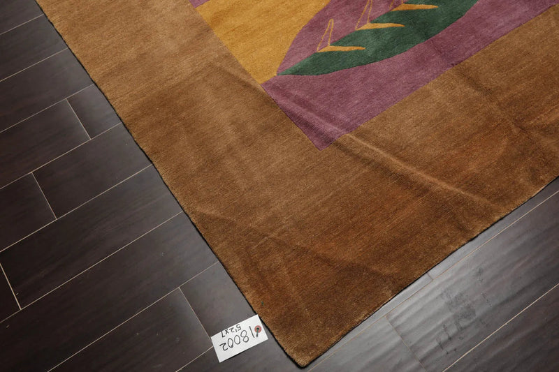 5' 2''x7'Hand Knotted Tibetan 100% Wool Michaelian & Kohlberg Traditional Oriental Area Rug Lavander, Gold Color