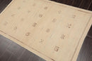 3'5" x 5'7" Hand Knotted 100% Wool Tibetan Gabbehh Oriental Area Rug Ivory