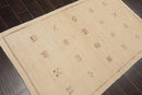3'5" x 5'7" Hand Knotted 100% Wool Tibetan Gabbehh Oriental Area Rug Ivory