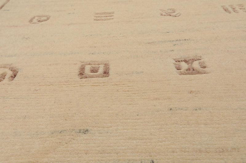 3'5" x 5'7" Hand Knotted 100% Wool Tibetan Gabbehh Oriental Area Rug Ivory