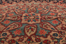 4' 11''x6' 9'' Hand Knotted 100% Wool Antique  Traditional Oriental Area Rug Midnight Blue, Rose Color