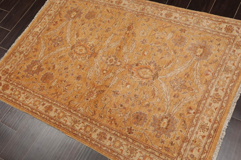 3'6" x 5' Hand Knotted 100% Wool Chobi Peshawar Traditional Area Rug Caramel