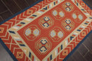 3'2''x5' Hand Woven 100% Wool Dhurry Kilim Flatweave Area Rug Teracotta