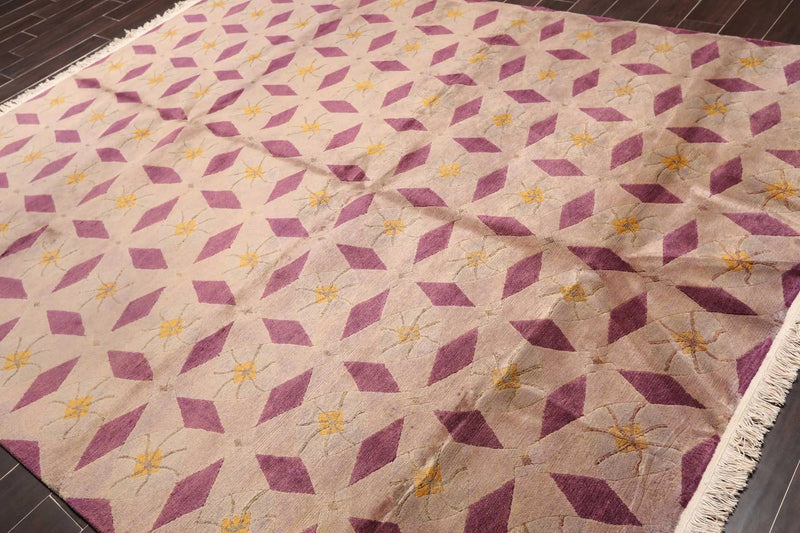 8' x 10' Hand Knotted Antique finish Wool Tibetan Oriental Area Rug Gray