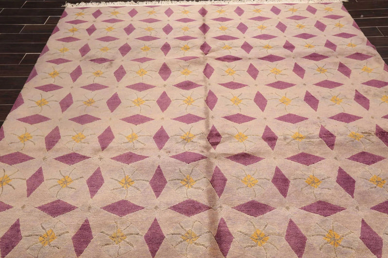 8' x 10' Hand Knotted Antique finish Wool Tibetan Oriental Area Rug Gray