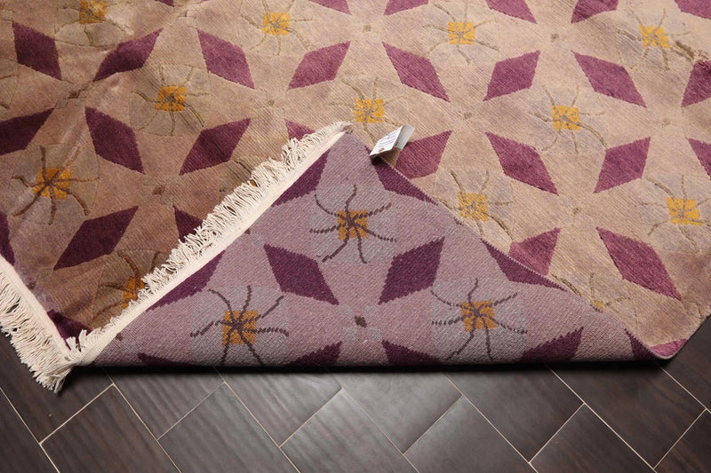 8' x 10' Hand Knotted Antique finish Wool Tibetan Oriental Area Rug Gray