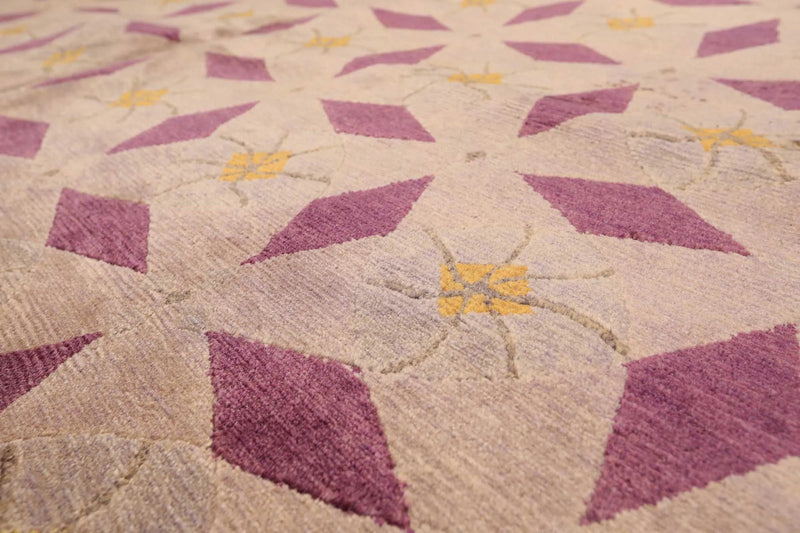 8' x 10' Hand Knotted Antique finish Wool Tibetan Oriental Area Rug Gray