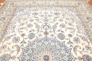 6'10" x 10’ Hand Knotted Auth. Nain Medallion Wool Silk Oriental Area Rug Ivory