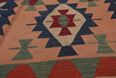 3'9" x 5'6" Hand Woven 100% Wool Southwestern Turkish Kilim Area Rug Rose