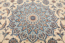 6'10" x 10’ Hand Knotted Auth. Nain Medallion Wool Silk Oriental Area Rug Ivory