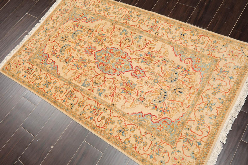 3'3" x 5'2" Hand Knotted 100% Wool Pak Persian 250 KPSI Oriental Area Rug Tan