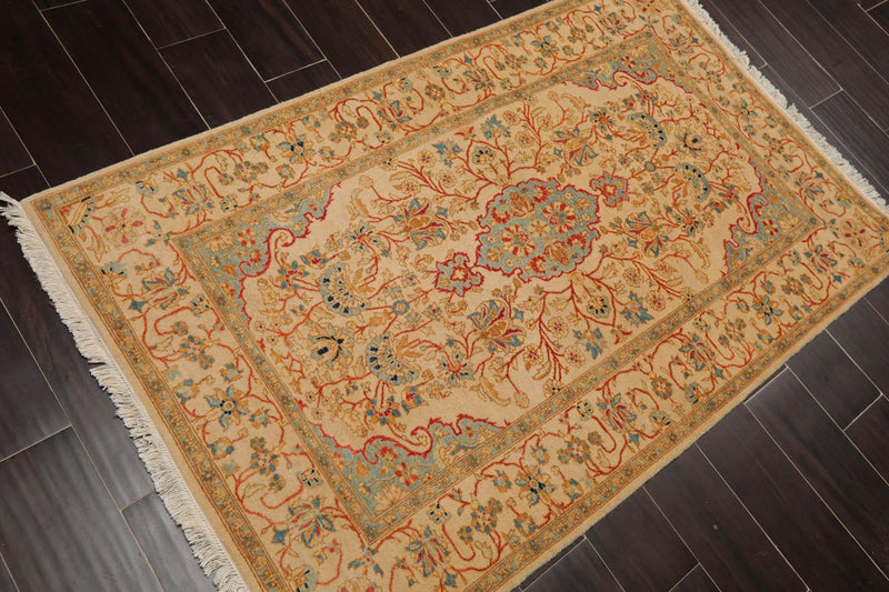 3'3" x 5'2" Hand Knotted 100% Wool Pak Persian 250 KPSI Oriental Area Rug Tan