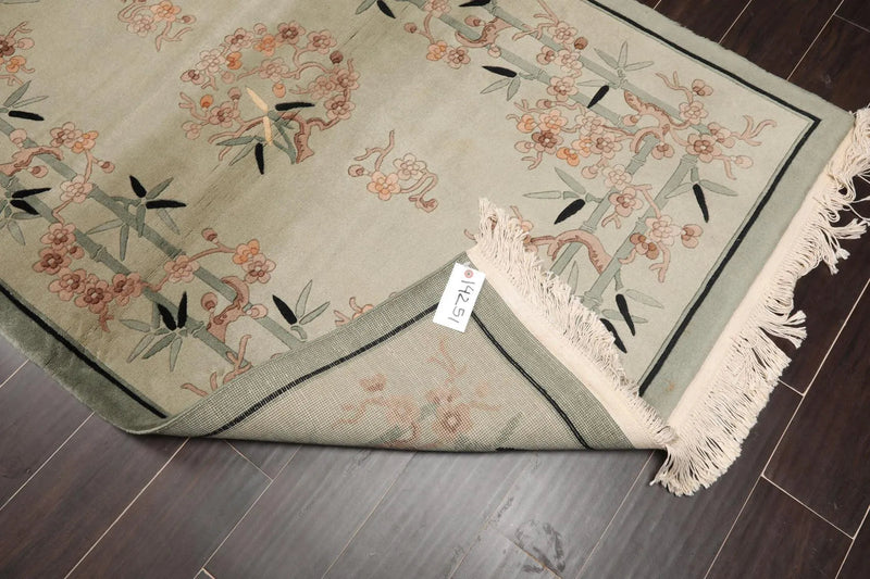 4' x 6' Hand Knotted 100% Wool Chinese Art Deco Oriental Area Rug Gray