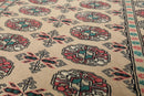 3'2" x 4'11” Hand Knotted Wool Bokhara with Silky Sheen Oriental Area Rug Beige