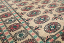 3'2" x 4'11” Hand Knotted Wool Bokhara with Silky Sheen Oriental Area Rug Beige