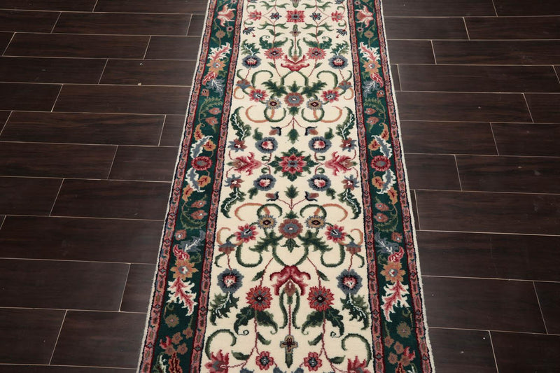 2'7" x 16' Runner Hand Knotted 100% Wool Traditional Oriental Area Rug Cream