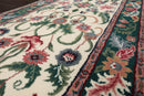 2'7" x 16' Runner Hand Knotted 100% Wool Traditional Oriental Area Rug Cream