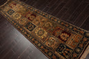 2'7" x 9'6" Runner Hand Knotted 100% Wool Multi Panel Oriental Area Rug Navy