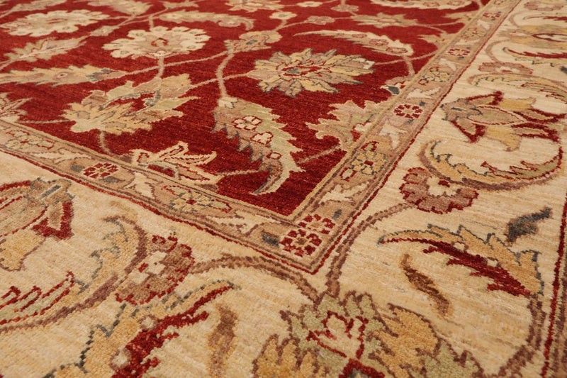 6x9 Rust, Beige Hand Knotted Persian 100% Wool Chobi Peshawar Traditional  Oriental Area Rug