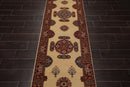 2'7" x 17'9" Palace Hand Knotted Wool Romanian Bidjaar Oriental Area Rug Ivory