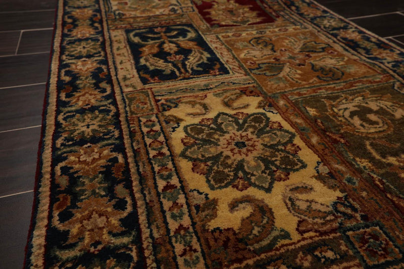 2'7" x 9'6" Runner Hand Knotted 100% Wool Multi Panel Oriental Area Rug Navy