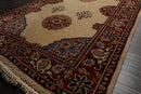 2'7" x 17'9" Palace Hand Knotted Wool Romanian Bidjaar Oriental Area Rug Ivory