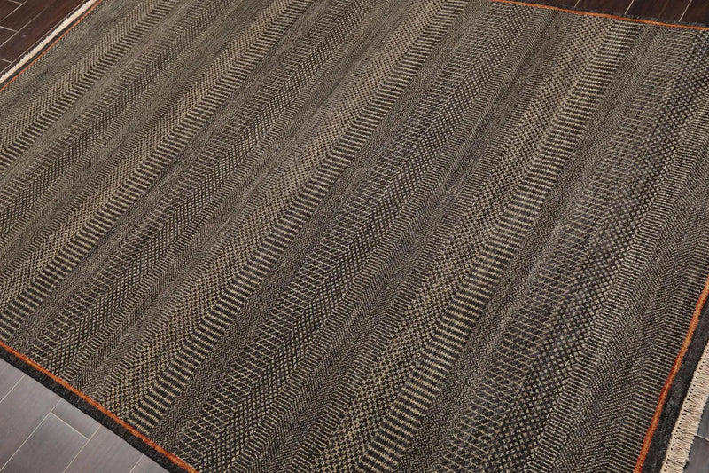 5'6''x 8'6'' Hand Knotted 100% Wool Traditional Oriental Area Rug Charcoal