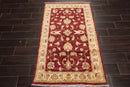 3'2''x5'1'' Chocolate, Beige Hand Knotted 100% Wool Chobi Peshawar Traditional Oriental Area Rug