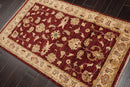 3'2''x5'1'' Chocolate, Beige Hand Knotted 100% Wool Chobi Peshawar Traditional Oriental Area Rug