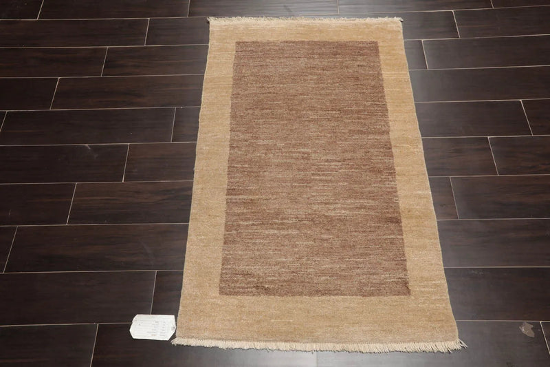 2'4''x3'9'' Brown, Beige Hand Knotted 100% Wool Chobi Peshawar Modern & Contemporary Oriental Area Rug