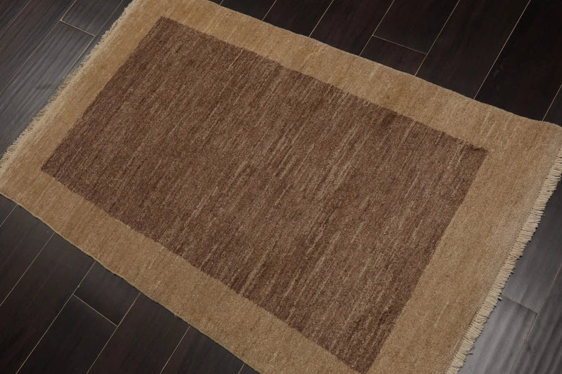 2'4''x3'9'' Brown, Beige Hand Knotted 100% Wool Chobi Peshawar Modern & Contemporary Oriental Area Rug